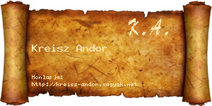 Kreisz Andor névjegykártya