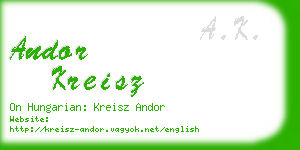 andor kreisz business card
